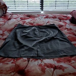 Black Faux Leather Pencil Skirt